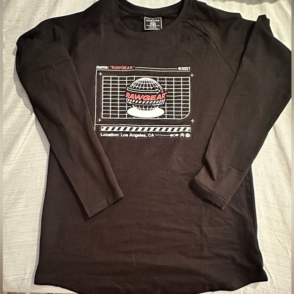 RAW GEAR - LONG SLEEVE T-Shirt -  Black - Size Medium - RG440 - NWT - Picture 2 of 4